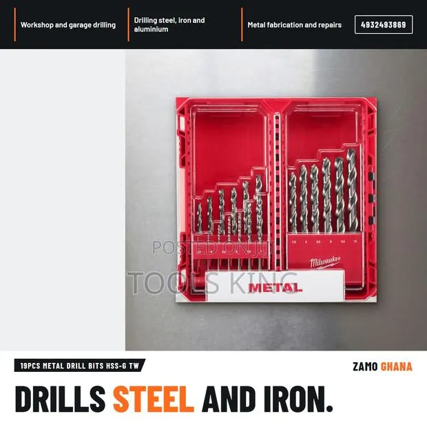 19Pcs Metal Drill Bits HSS-G Tw - · Photo 1