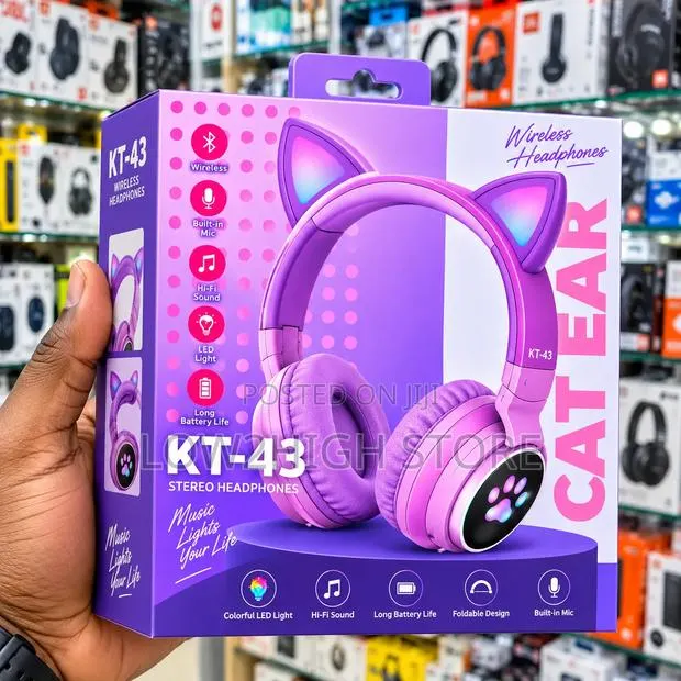 KT-43 RGB Cat Ear Wireless Bluetooth Headphones - Low2High · Photo 1