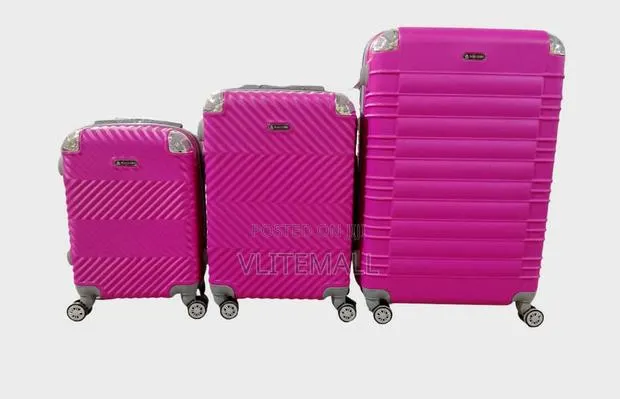 3-Piece Hot Pink Hard-Shell Travel Luggage Set · Photo 1