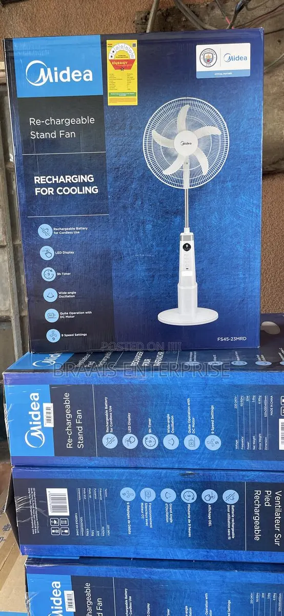 Midea 18 Inch Rechargeable Standing Fan · Photo 1