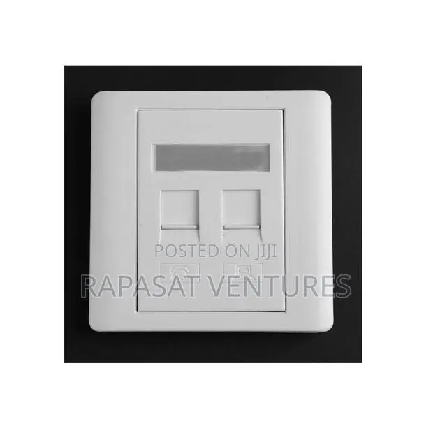 2 Port Faceplate Wallplate RJ45 Socket Wall Mount · Photo 1