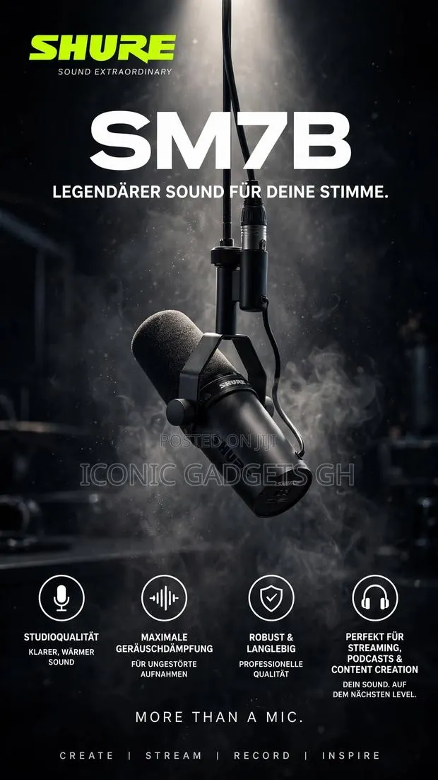 New Shure SM7B Professional Studio Microphone · Photo 1
