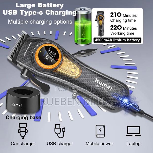 9000rpm Turbo Motor Kemei Barbering Machine Hair Clipper · Photo 2