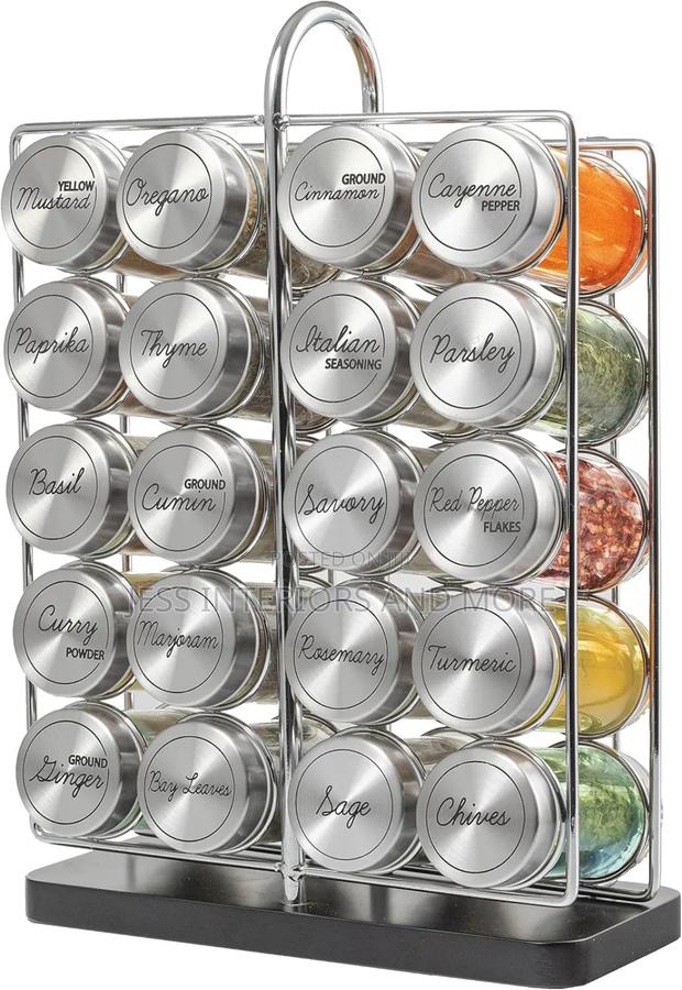 Spice Rack Stainless Steel Filled With Spices-20 Jar · Photo 2