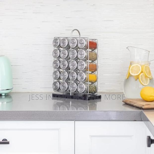 Spice Rack Stainless Steel Filled With Spices-20 Jar · Photo 3