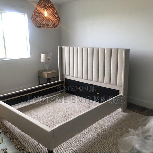 Durable Double Suede Bed Frame · Photo 1