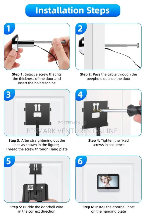 Smart Tuya 3mp Peephole Door Camera Digital Door Viewer · Photo 6