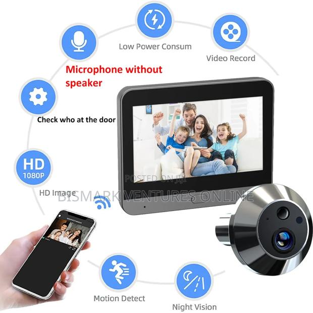 Smart Tuya 3mp Peephole Door Camera Digital Door Viewer · Photo 1