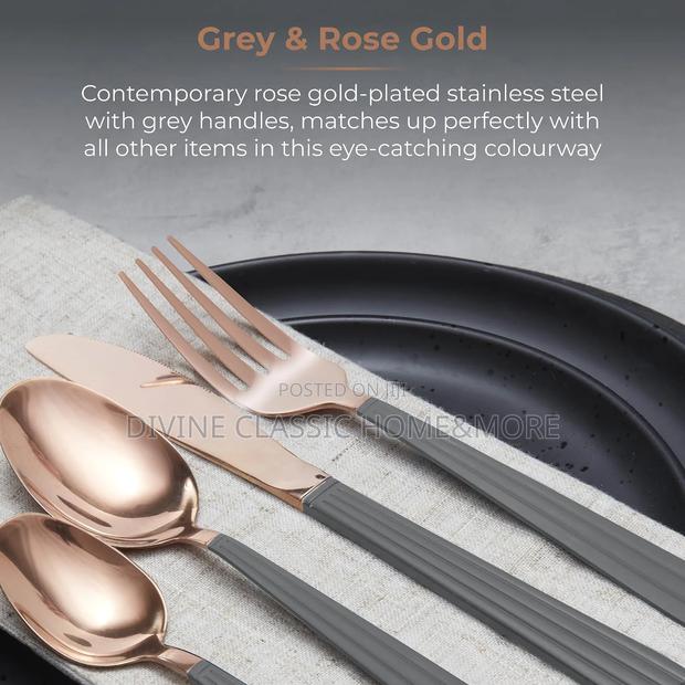 Tower Cavaletto Stainless Steel 16pcs Cutlery Set, Rose Gold · Photo 4