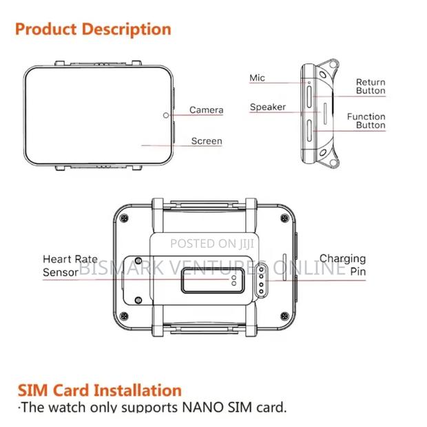 Dm100 4g Sim Card Watch 5mp Camera Ip67 Waterproof · Photo 6