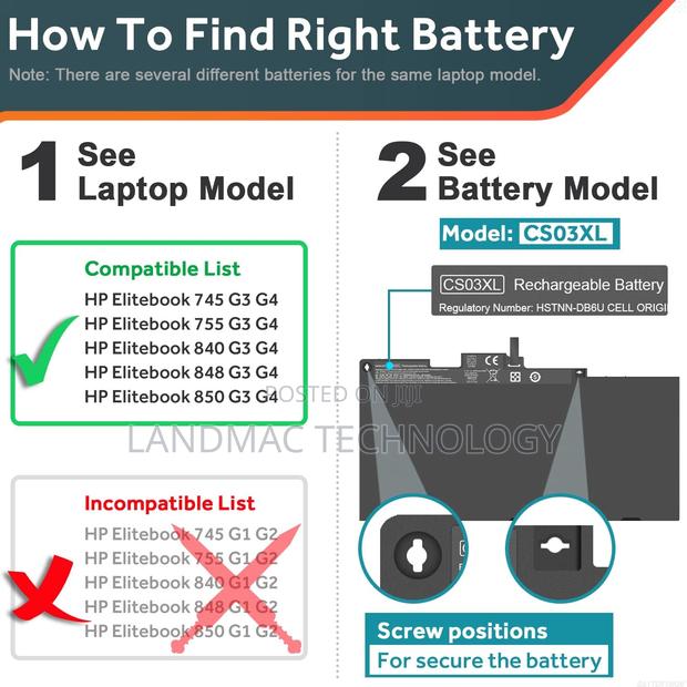 Cs03xl Battery for Hp Elitebook 745 755 840 848 850 G3 G4 · Photo 5