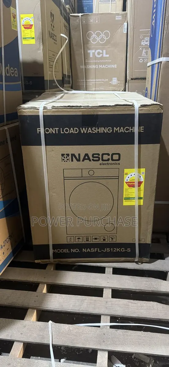 NASCO NASFL-JS12KG-S Front-Load Washing Machine – 12kg · Photo 1