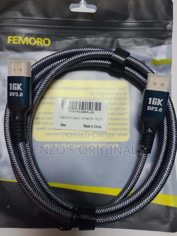 Dp 2.1 Cable High Resolution 80gbps Braided New · Photo 1