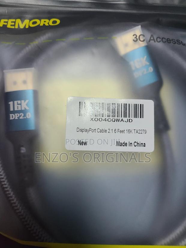 Dp 2.1 Cable High Resolution 80gbps Braided New · Photo 3