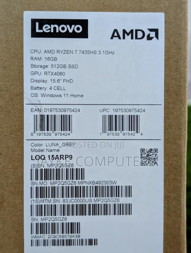 New Laptop Lenovo LOQ 15ARP9 16GB AMD Ryzen 7 SSD 512GB · Photo 3