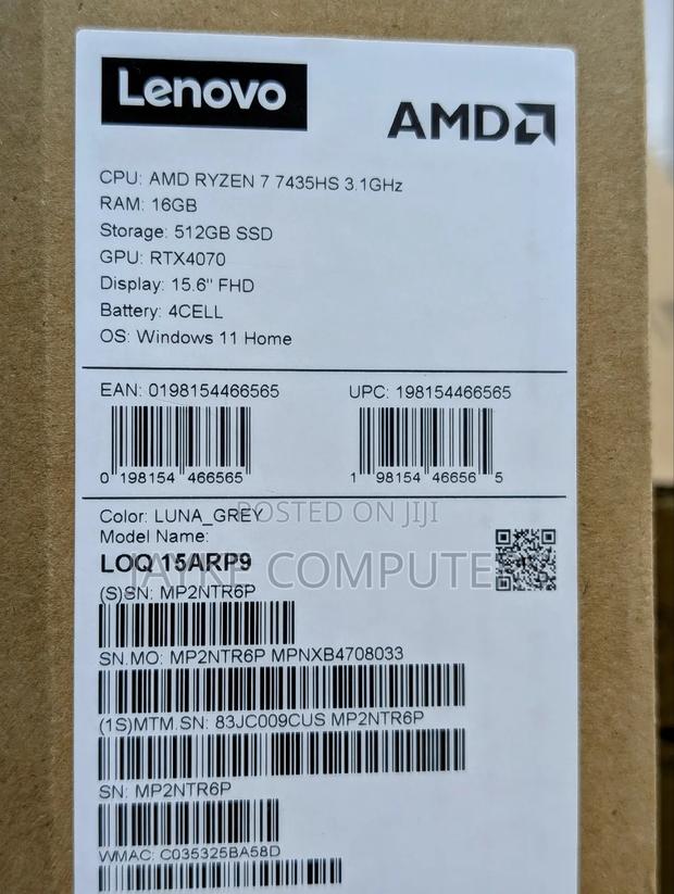New Laptop Lenovo LOQ 15ARP9 16GB AMD Ryzen 7 SSD 512GB · Photo 4