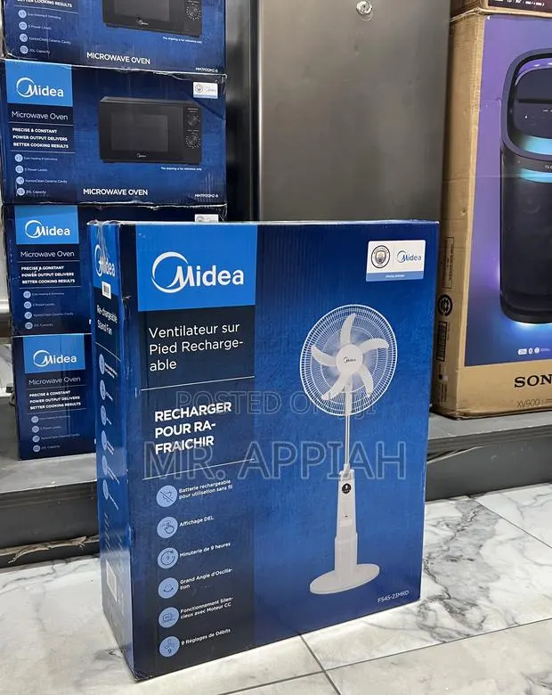 Buy Unique Midea 18 Inch Rechargeable Standing Fan) White)18 Inches · Photo 1