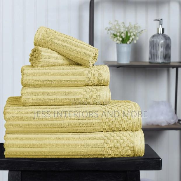 Ribbed Cotton 6-Piece Towel Set
(Yellow) · Photo 1