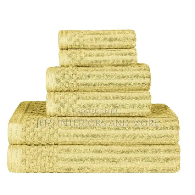 Ribbed Cotton 6-Piece Towel Set
(Yellow) · Photo 2