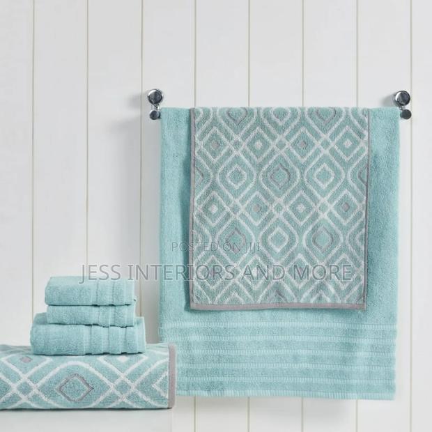 Oxford 6-Piece Cotton Bath Towel Set, Aqua · Photo 1