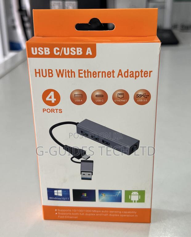 3-Port 3.0 Usb Hub and Type-C Ethernet Adapter · Photo 1