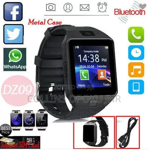 Dz09 Smart Watch, Touchscreen, Camera, Sim Memory Card Support · Photo 1