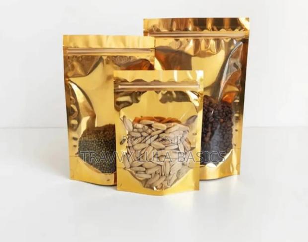 New Golden Aluminium Foil Ziplock Stand Up Pouches · Photo 2