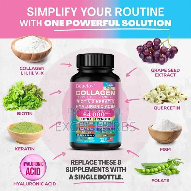 Bcuelov Collagen Biotin Keratin Hyaluronic Acid 120caps · Photo 1