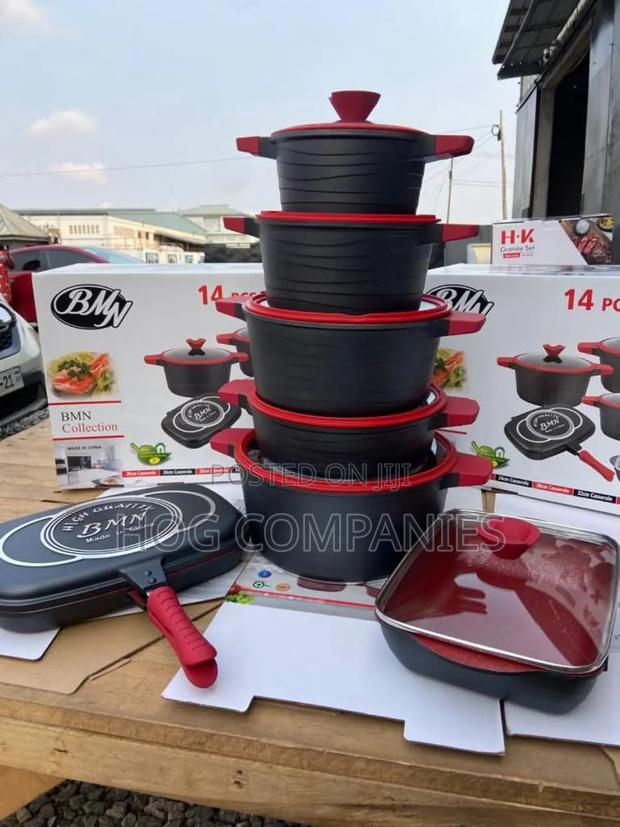 14pcs Set Nonstick Cookware and Pans and Glass Lid · Photo 1