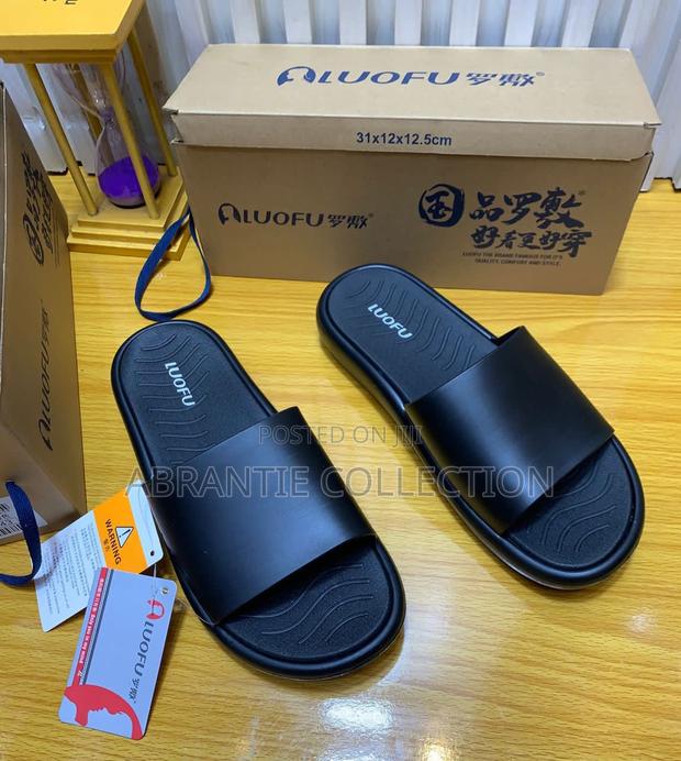 Authentic Luofu All Black Slides · Photo 1