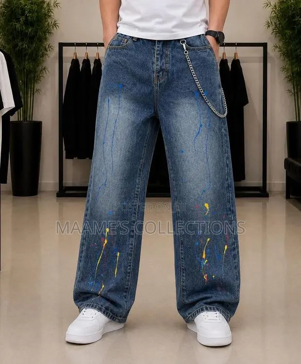 Denim Wide Leg Baggy Jeans · Photo 1