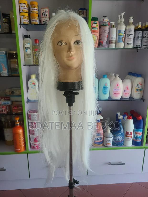 Full Frontal Straight White Wig · Photo 2