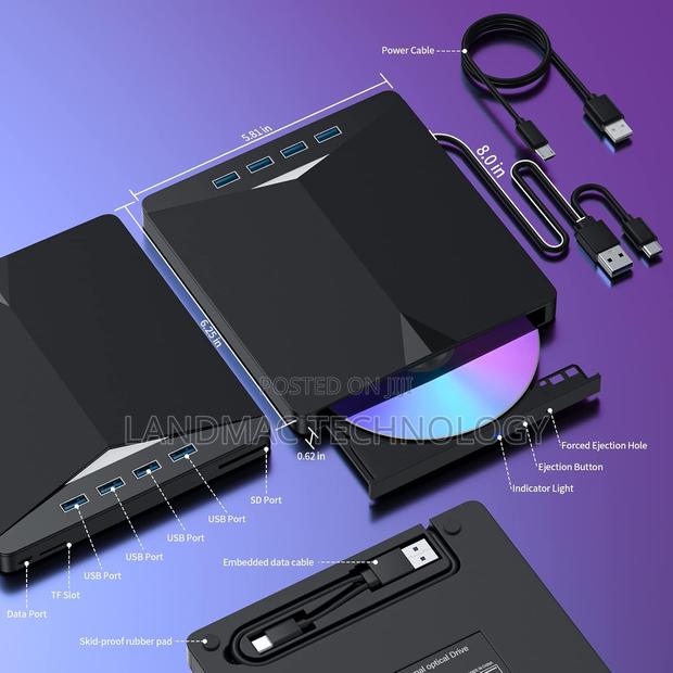 External Cd/DVD Drive for Laptop, 7 in 1 Usb 3.0 DVD Player · Photo 1