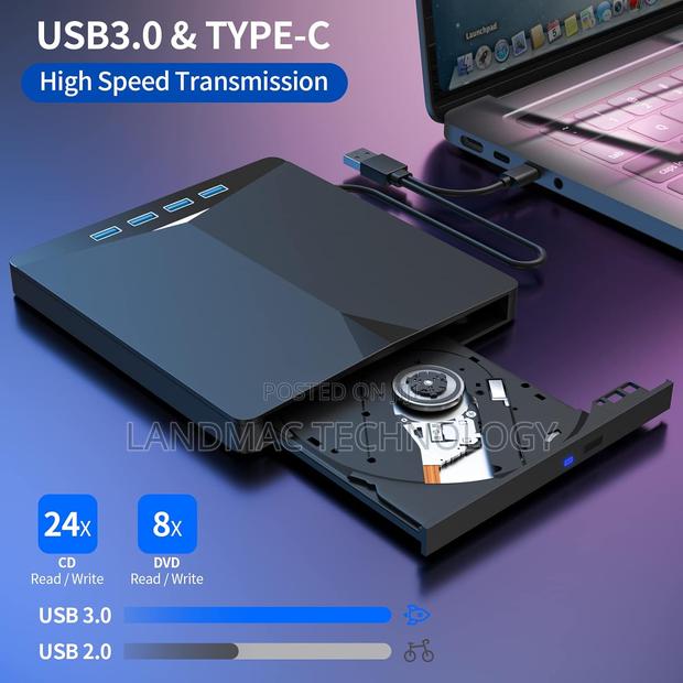 External Cd/DVD Drive for Laptop, 7 in 1 Usb 3.0 DVD Player · Photo 2