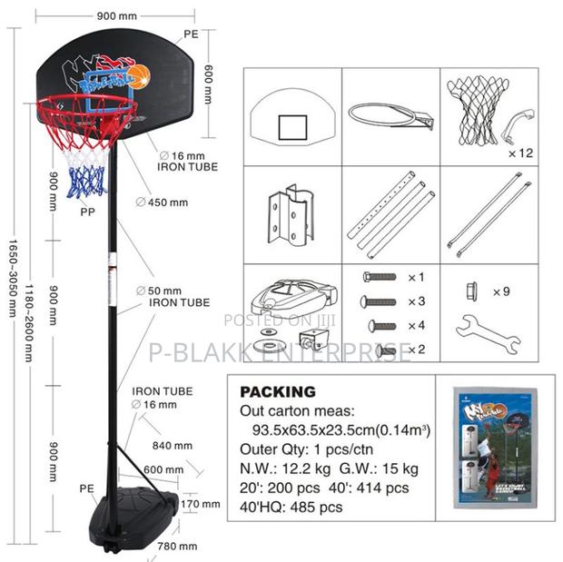 Portable Adjustable Basketball Hoop Stand 5.4ft To10ft · Photo 3