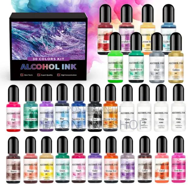 30 Pieces Alcohol Dye Ink Liquid Pigment Epoxy Resin for Art · Photo 1