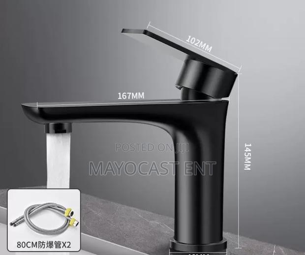 Basin Faucet - Basin Tap - Bathroom Tap (Hot Cold) With Flexible Tube · Photo 1