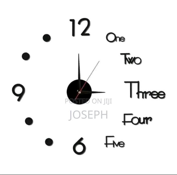 3d Wall Clock Black Large Size · Photo 3