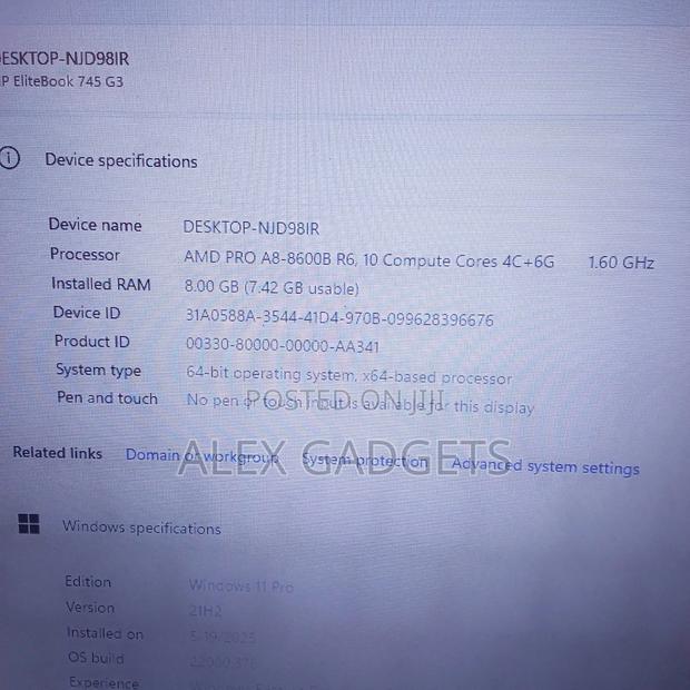 Laptop HP EliteBook 745 G4 8GB AMD A8 SSD 256GB · Photo 7