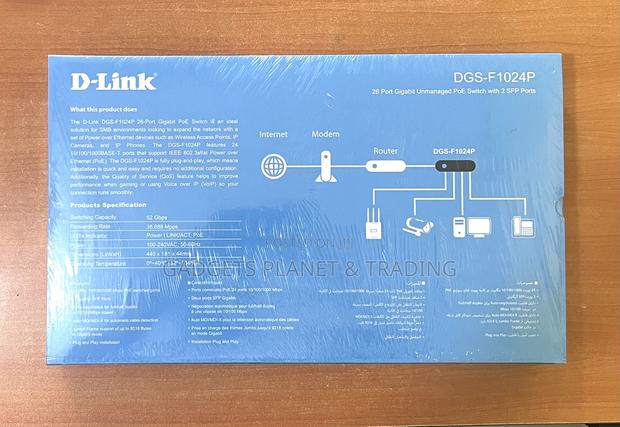 26 Port Gigabit Unmanaged Poe Switch 2 SFP Ports- DGS-F1024p · Photo 2