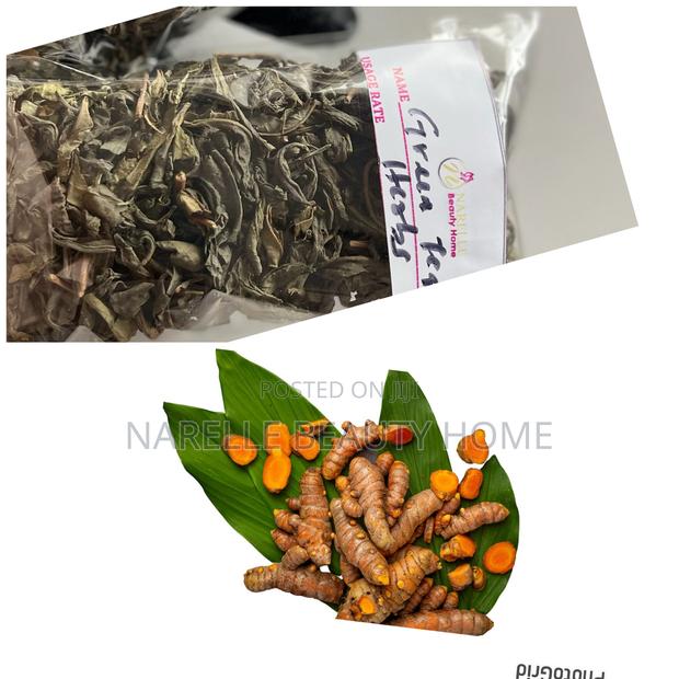 Green Tea Herbs / Fresh Turmeric Roots · Photo 1