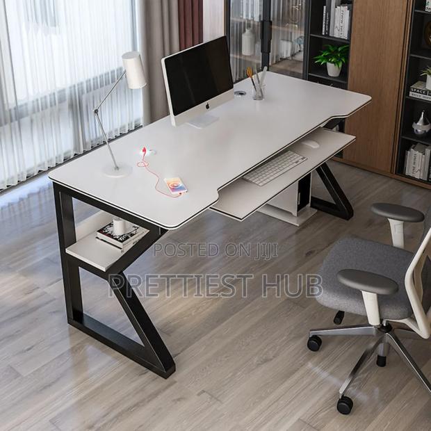 Gaming Studio Office Desk With Book and Keyboard Shelves · Photo 3