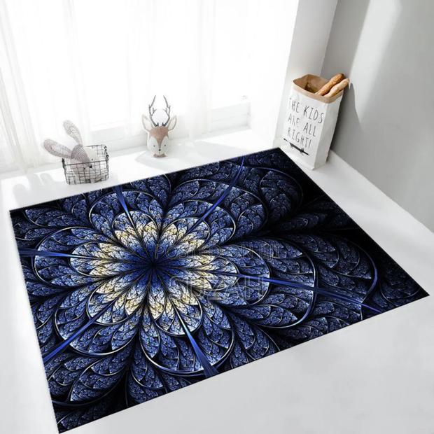 Blue Black Flower Design Carpet · Photo 1