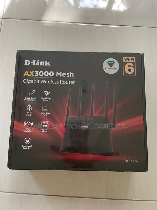 D-Link Ax3000 Mesh Gigabit Wi-Fi 6 Router Dir-X3000z Black · Photo 2