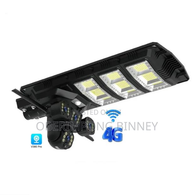 4g Solar Camera With Street Light Triple Lens Works All Sim · Photo 1