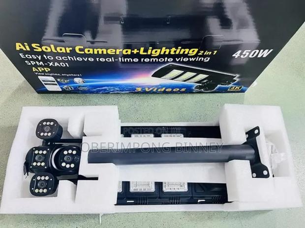 4g Solar Camera With Street Light Triple Lens Works All Sim · Photo 4