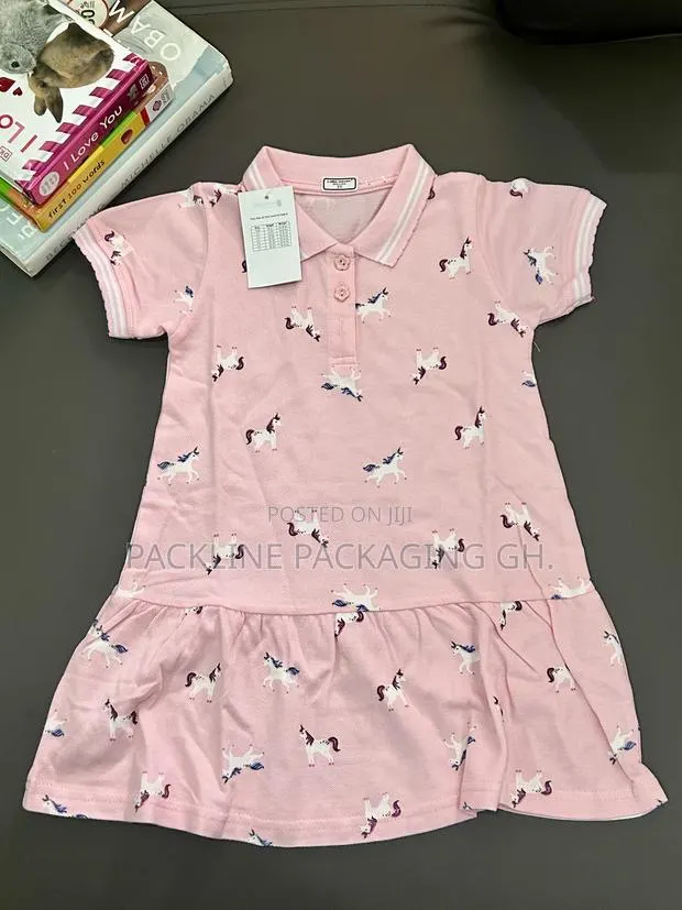 Kids Pink Polo Dress Girls Casual Wear · Photo 1