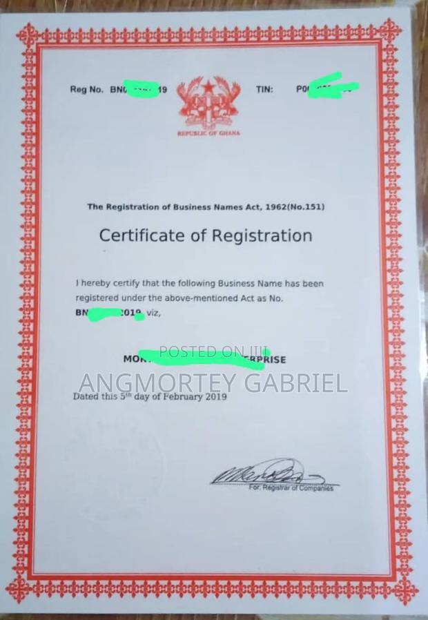 Business Certificate Registration · Photo 1