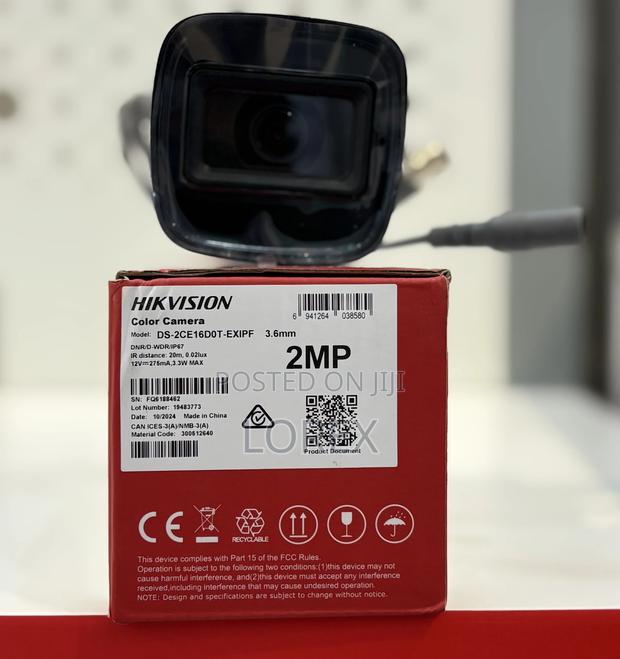 Hikvision Ir 2mp Fixed Mini Bullet Camera Ds-2ce16dot-Exipf · Photo 1