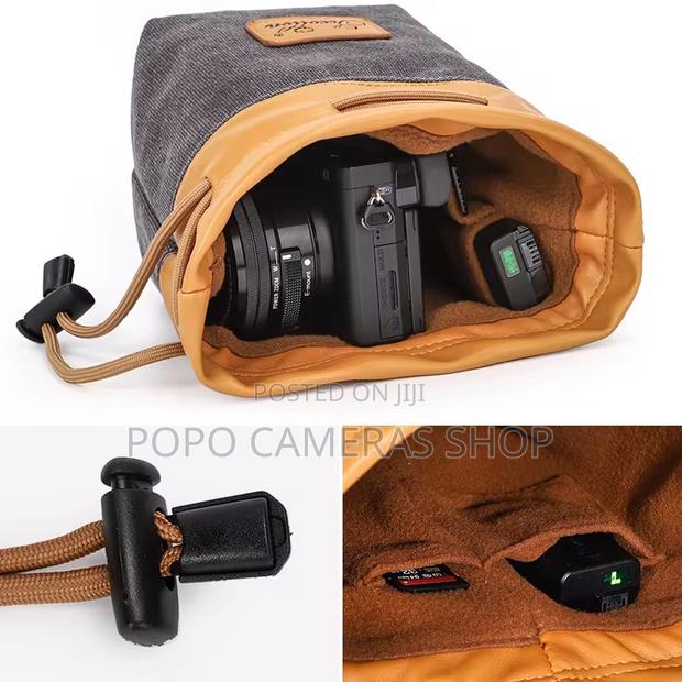 Mini Canvas and Leather Camera Bag at 210 Cedis · Photo 2